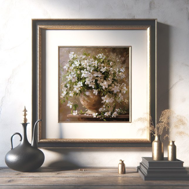 Poster Jasmin dans Clay Vase (Créateur téléchargé)