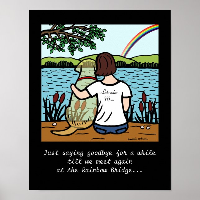 Poster Jaune Labrador Angel et maman 3 (Devant)