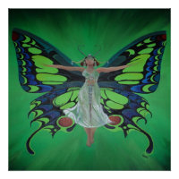 Jazz Age Showgirl Flapper portant des ailes papill