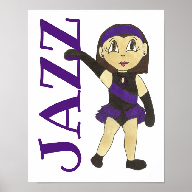 Poster JAZZ Dance School Studio Art Dancer enseignant Cad (Devant)
