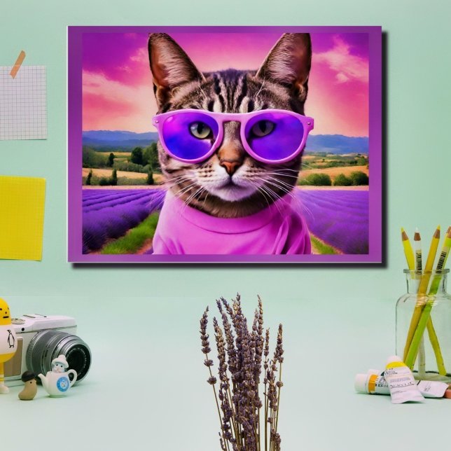 Poster Jazzy cat - - lavande (Créateur téléchargé)