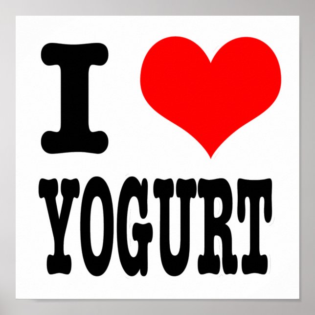 POSTER JE COEUR (AMOUR) YOGURT (Devant)