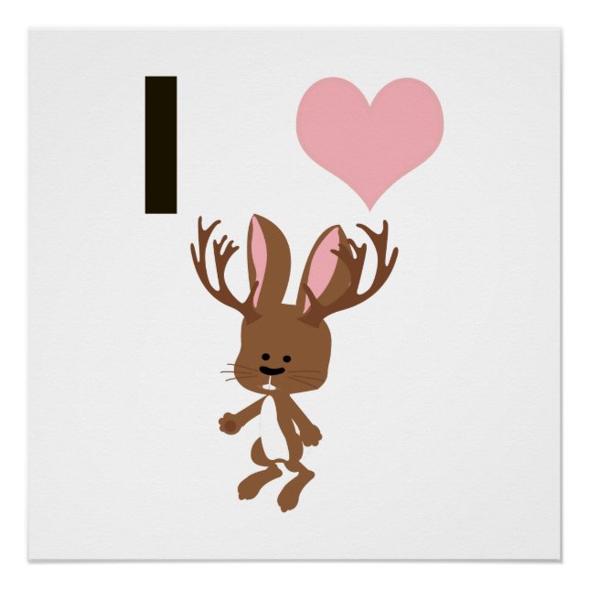 Poster Je coeur Jackalope (Devant)