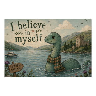 Poster Je crois en moi-même Loch Ness Monster fantaisiste