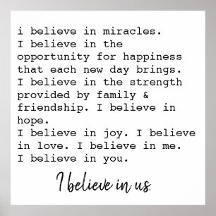 Poster je crois en nous