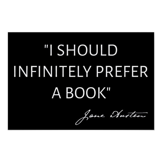 Poster Je devrais infiniment préférer un livre - Jane Aus (Devant)