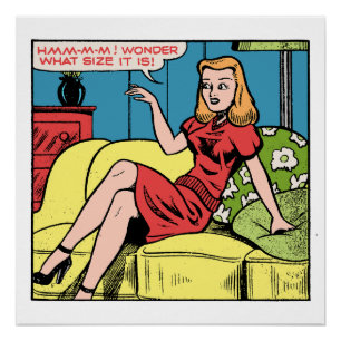 Poster Je me demande quelle taille ça fait • Pop Art rétr