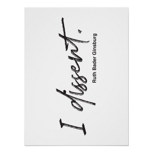 Poster Je ne suis pas d'accord. Ruth Bader Ginsburg (Devant)