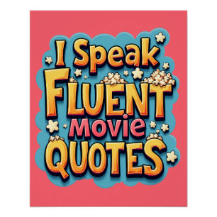 Poster Je parle couramment les citations de films rétro p