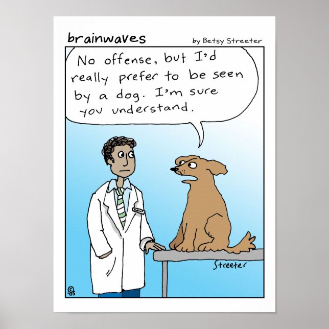 Poster Je préférerais être vu par un chien (Devant)