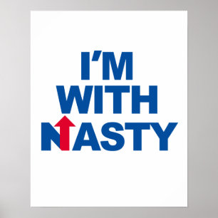 Poster Je suis avec Hillary méchante -- Élection