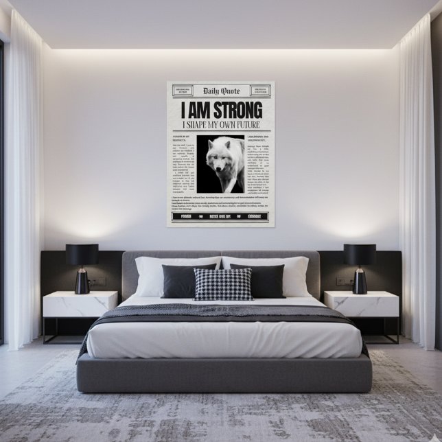 Poster Je suis fort, Citation quotidienne, Affirmation (Créateur téléchargé)