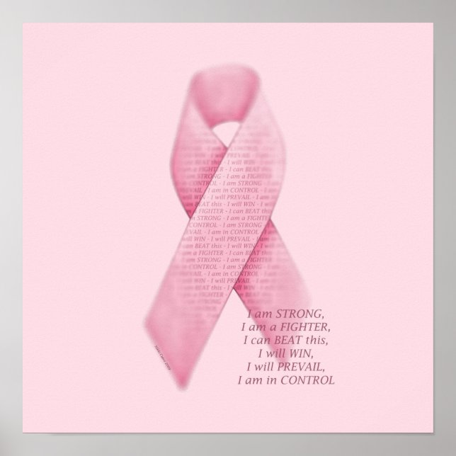 Poster JE SUIS, JE PEUX, JE VAIS, Cancer Pink Ribbon Prin (Devant)