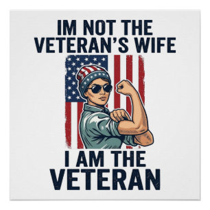 Poster Je suis la conception de femme patriotique vétéran
