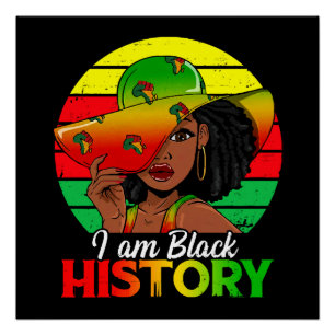 Poster Je suis l'histoire noire Afrique Amérique