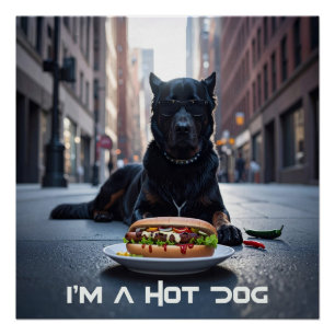 POSTER JE SUIS UN CHIEN CHAUD - CHILI DOG -