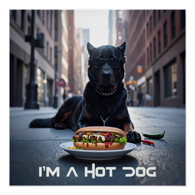 POSTER JE SUIS UN CHIEN CHAUD - CHILI DOG - (Devant)