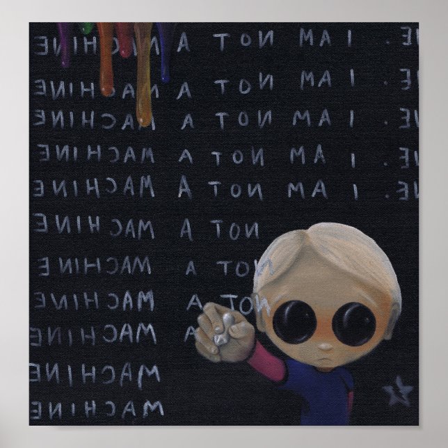 Poster je suis une machine art print (Devant)