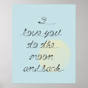 Poster Je t'aime à la lune et au dos