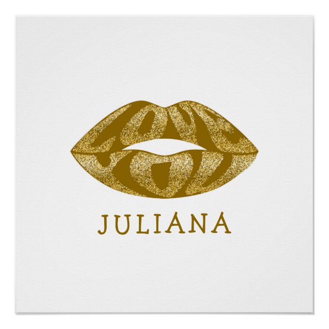 Poster Je t'aime avec des lettres de parties scintillant  (Devant)