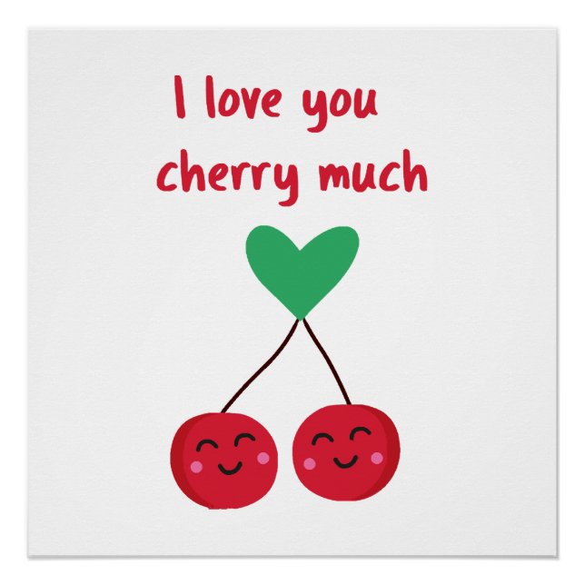 Poster Je t'aime beaucoup Cherry Valentine (Devant)