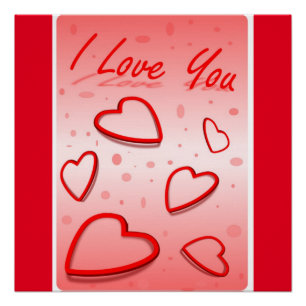 POSTER "JE T'AIME" COEURS