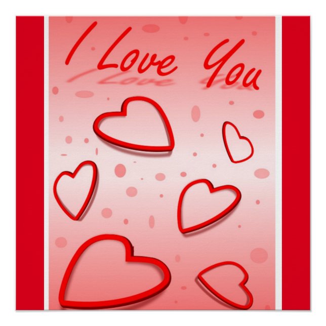 POSTER "JE T'AIME" COEURS DE VALENTINE (Devant)