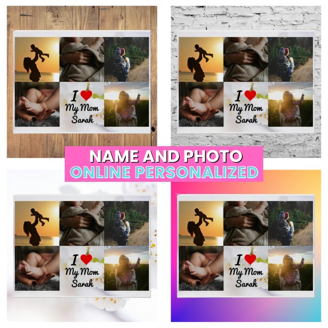 Poster Je t'aime ma maman Photo Collage Mère Moderne (I Love My Mom Photo Collage Mother Modern Poster
)