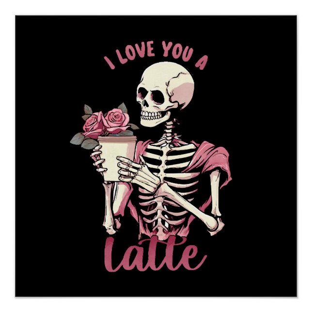 Poster Je t'aime un squelette de la Saint-Valentin (Devant)