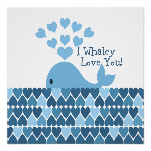 Poster Je T'Aime Whaley ! Bleu (Devant)