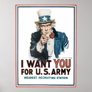 Poster Je vous veux ! pour l'armée d'Etats-Unis