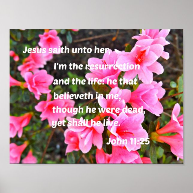 Poster Jean 11:25 Jésus lui dit : Je suis le (Devant)