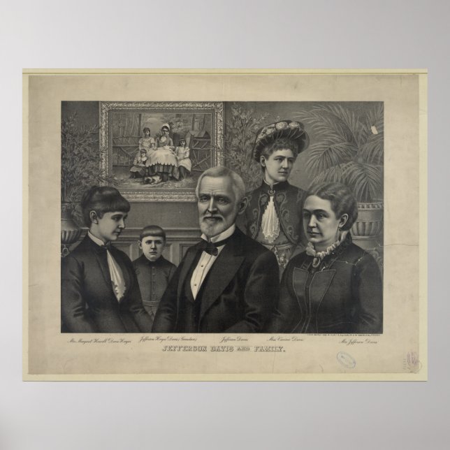 Poster Jefferson Davis et Lithographie familiale Imprimer (Devant)
