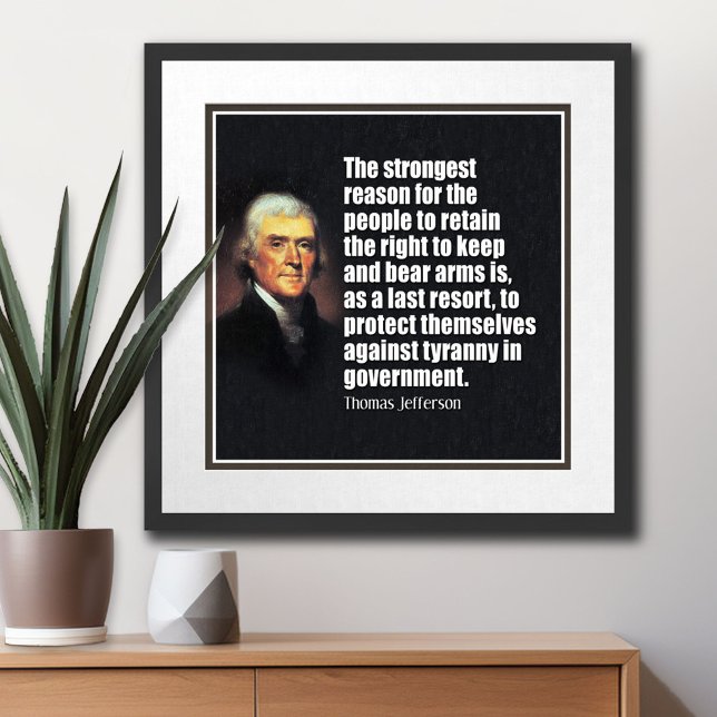 Poster Jefferson : Droit de porter des armes (Thomas Jefferson Poster)