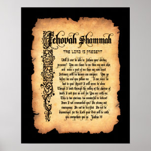 Poster Jéhovah Shammah, Seigneur notre Fournisseur : Noms