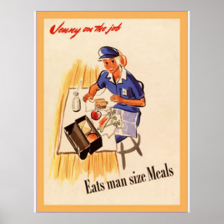 Poster Jenny Sur Le Travail ~ Vintage Guerre Mondiale 2