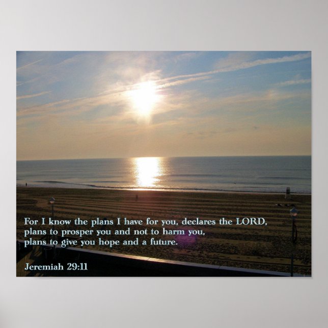 Poster Jeremiah 29:11 lever du soleil (Devant)