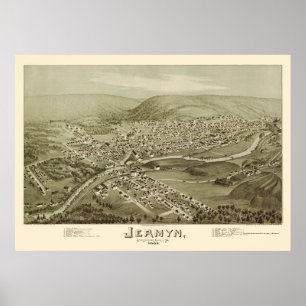 Poster Jermyn, carte panoramique de PA - 1889