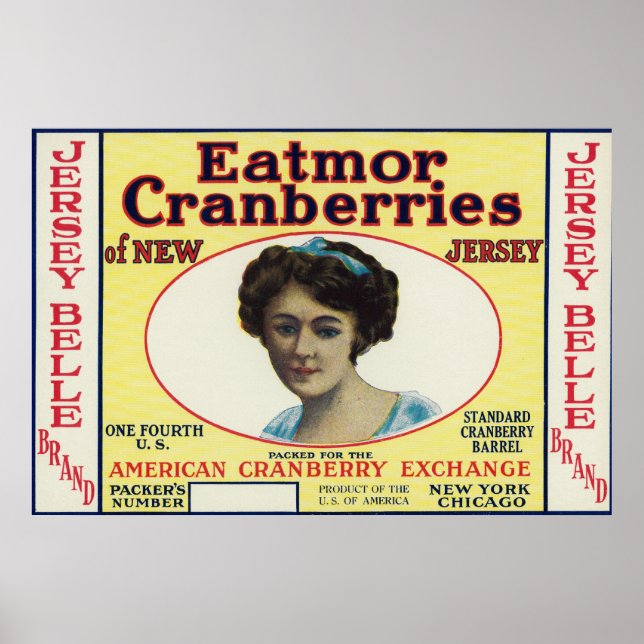 Poster Jersey Belle Eatmor Cranberries Marque Étiquette (Devant)