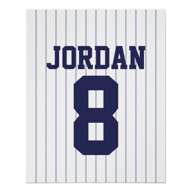 Poster Jersey de baseball avec nom et numéro personnalisé (Devant)