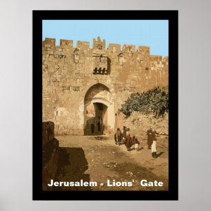 Poster Jérusalem - Porte des Lions