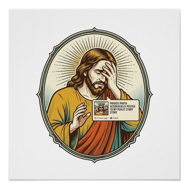 Poster Jésus a ajouté à l'histoire au lieu d'un message d (Devant)