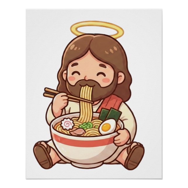 Poster Jesus also likes ramen (Devant)