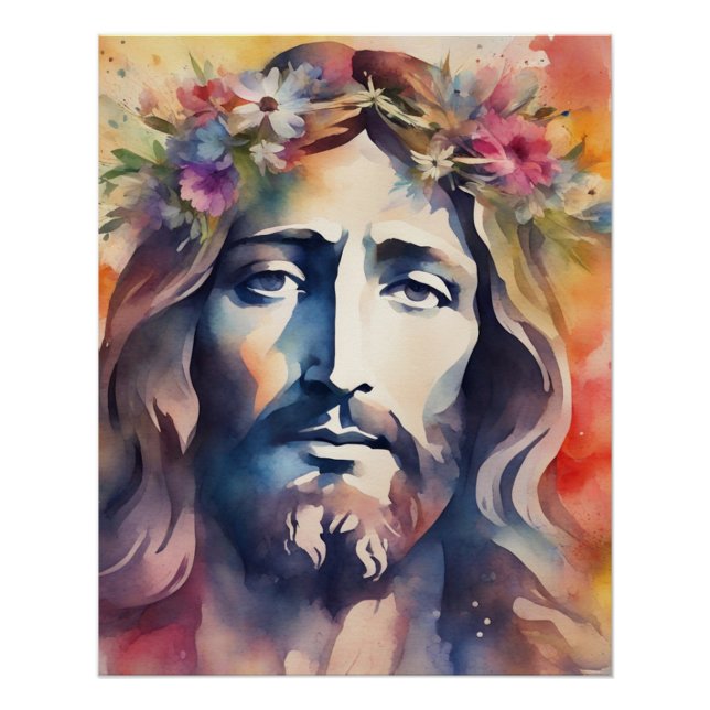 Poster Jésus aquarelle (Devant)