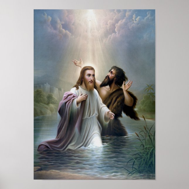 Poster Jésus Christ Baptême par Jean le Baptiste (Devant)