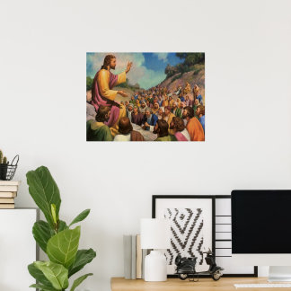 Poster Jésus-Christ Sermon sur la montagne, Religion Vint