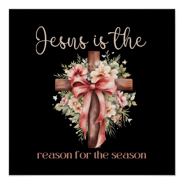 Poster Jésus est la raison de la croix de Noël de saison (Devant)