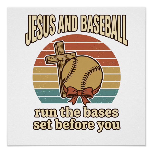 Poster Jésus et Baseball Vintage Chemise Chrétienne (Devant)