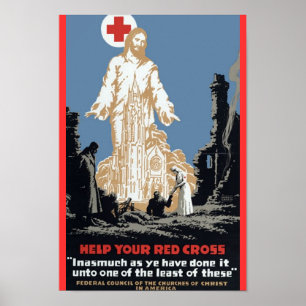 Poster Jésus et la Croix Rouge