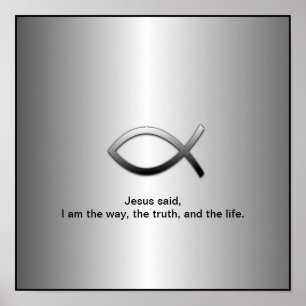 Poster Jesus Fish Christian Ichthys Bible Verse